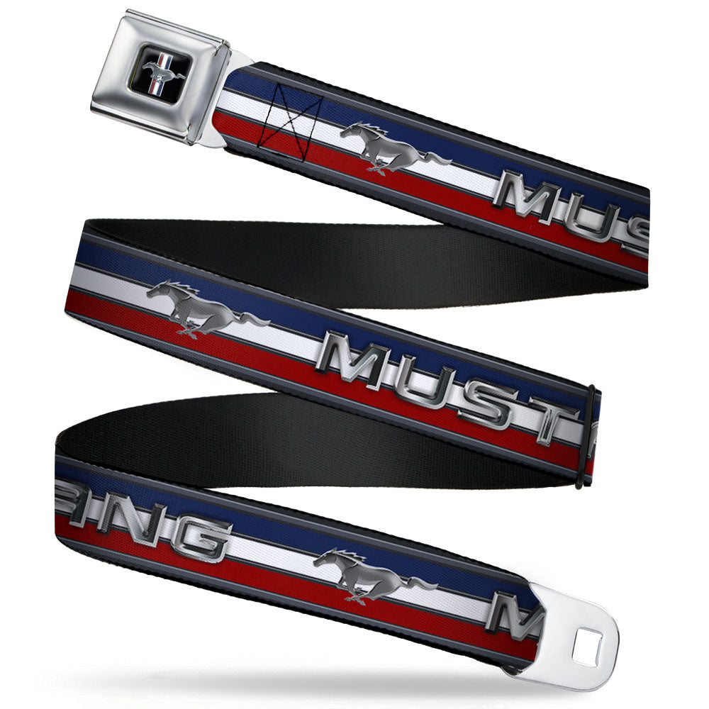 Ford Mustang Emblem Tri-Bar Stripe Seatbelt Belt