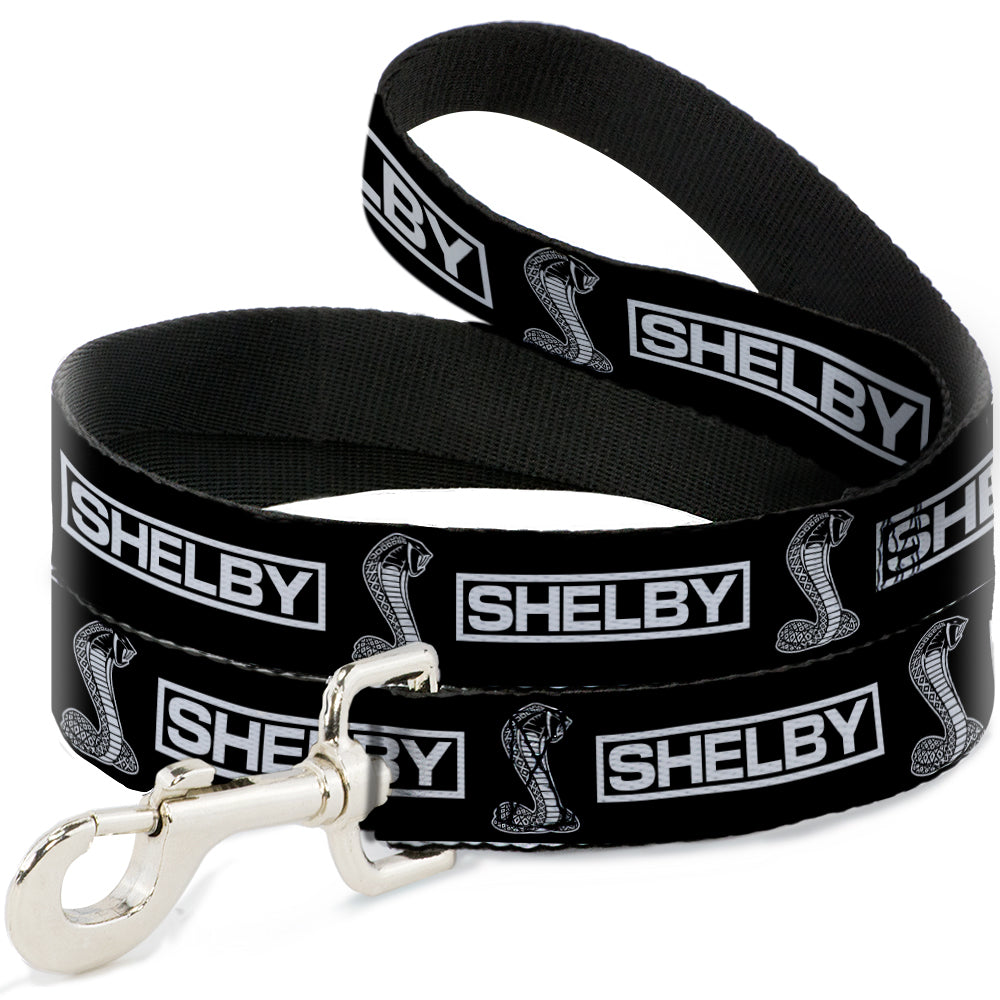 Shelby Box Logo & Super Snake Cobra Black & White Dog Leash