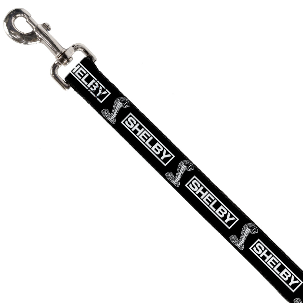 Shelby Box Logo & Super Snake Cobra Black & White Dog Leash