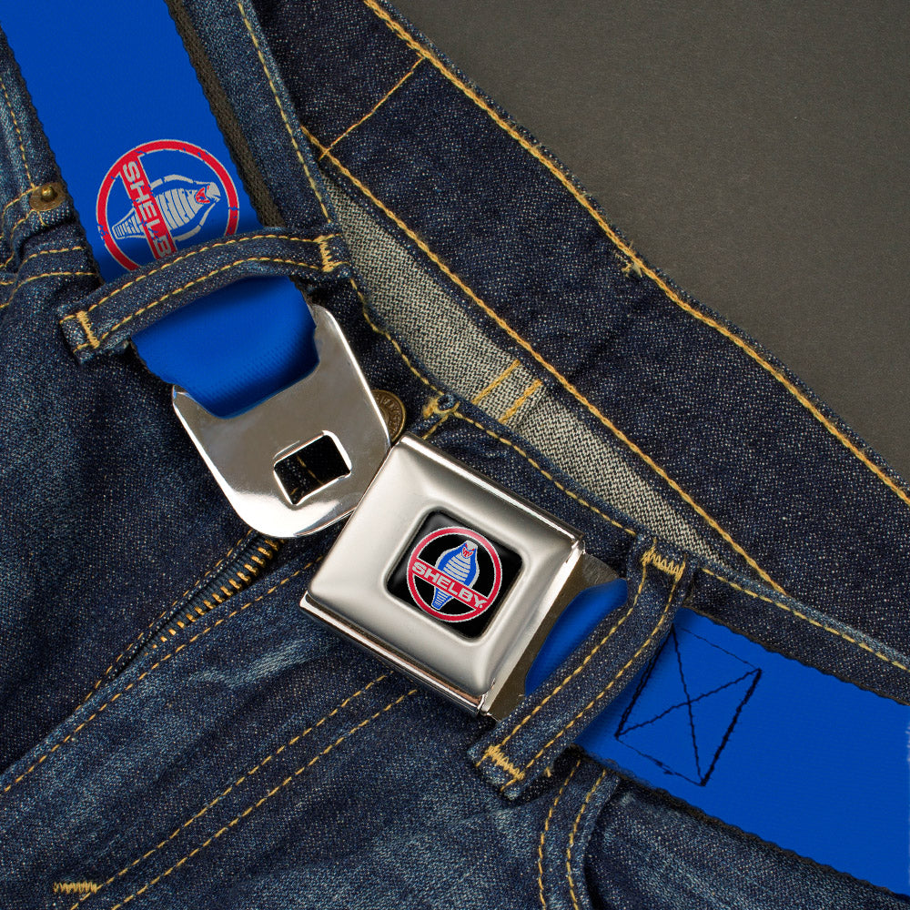 Shelby Cobra Weathered Blue & Red Logo Seatbelt Belt