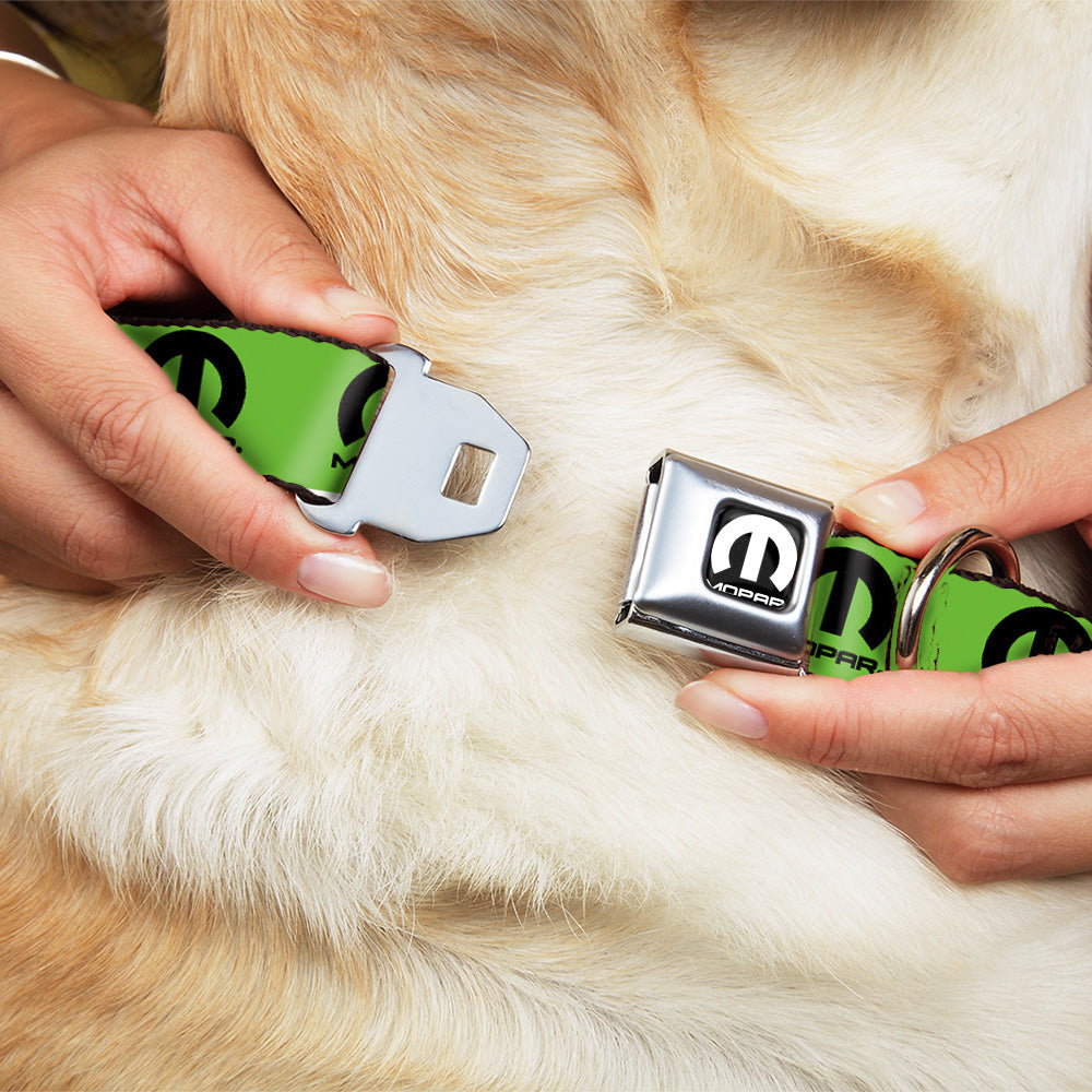Mopar Logo Lime Green Seatbelt Buckle Collar