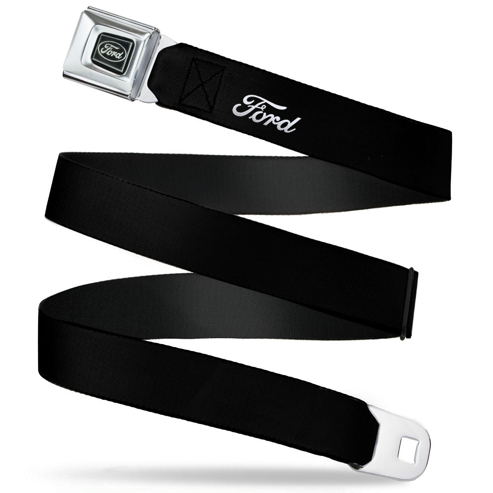 Ford Script Single Black & White Seatbelt Belt