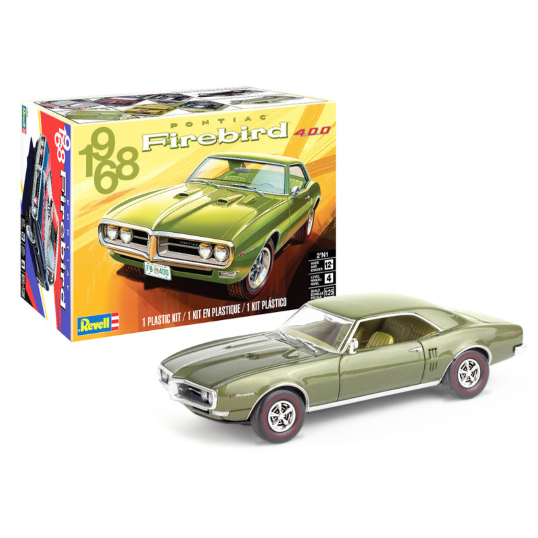 Level 4 Model Kit 1968 Pontiac Firebird 400 2-in-1 Kit 1/25 Scale Model by Revell
