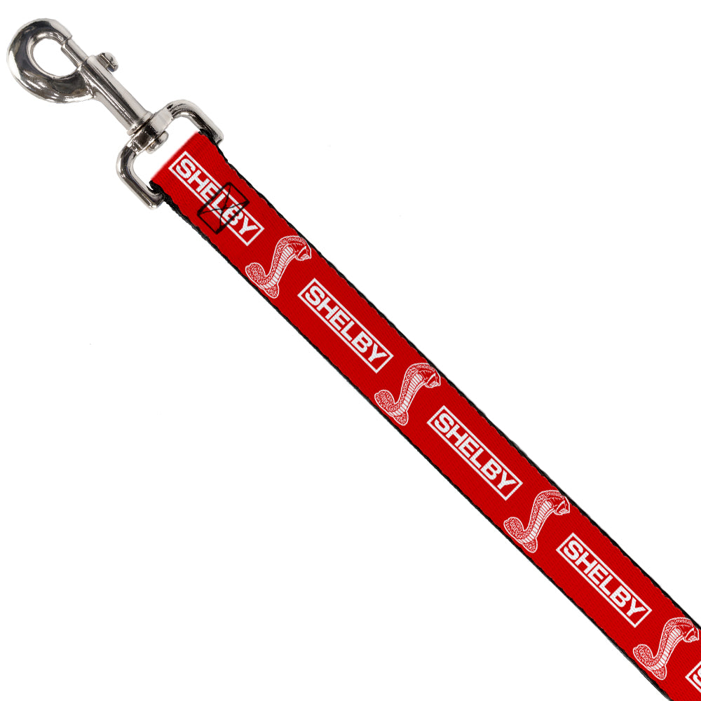 Shelby Box Logo & Super Snake Cobra Red & White Dog Leash