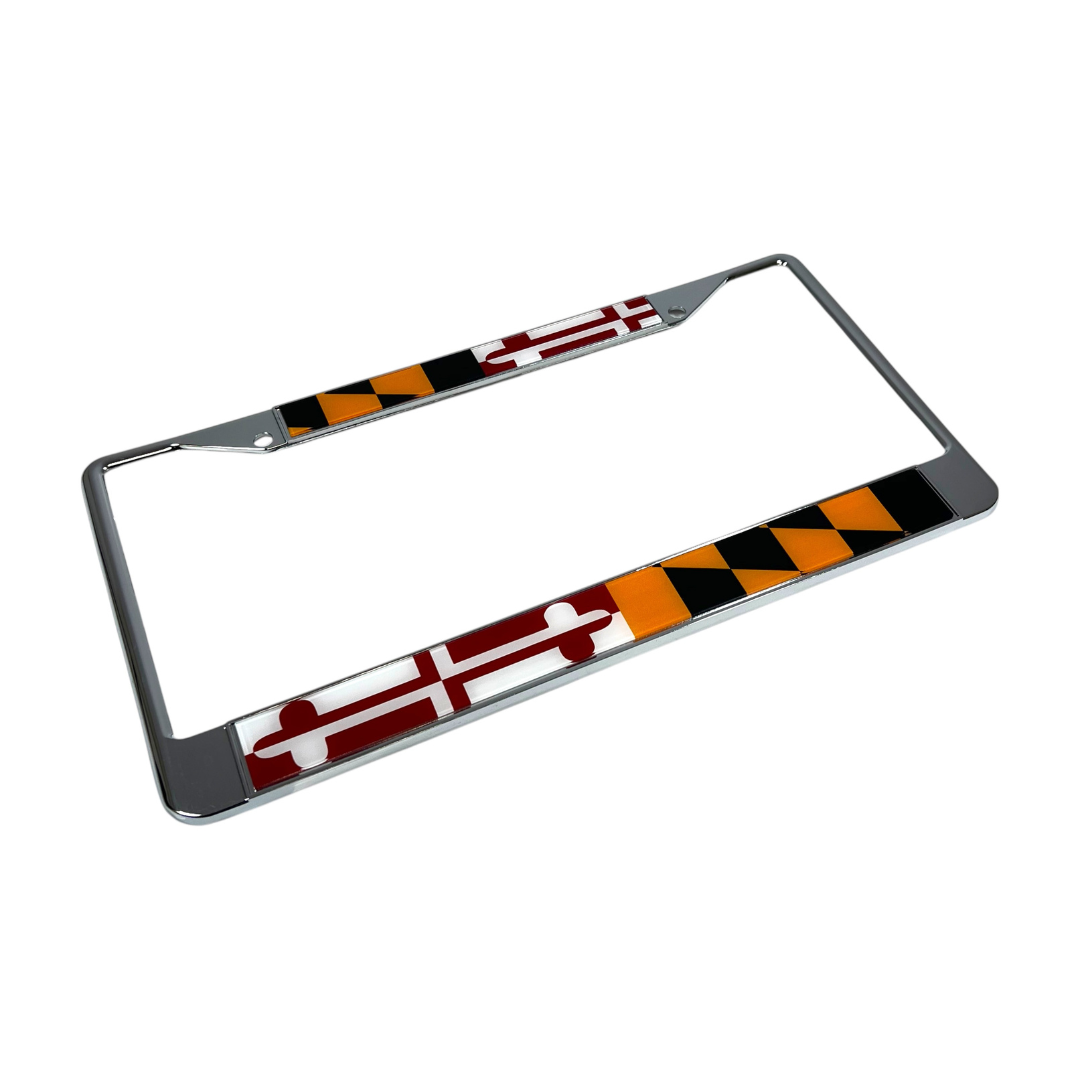 Maryland Flag Chrome License Plate Frame
