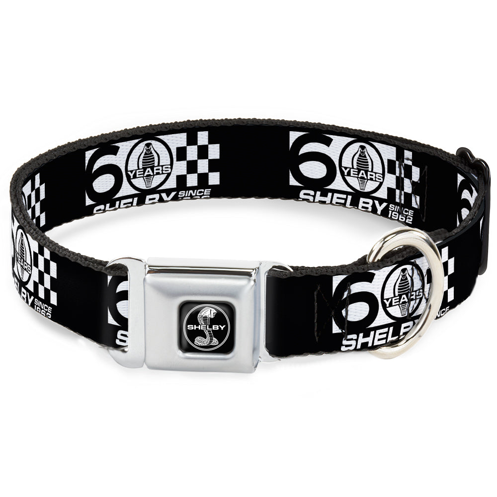 Shelby 60 Years Checkered Black & White Seatbelt Buckle Collar