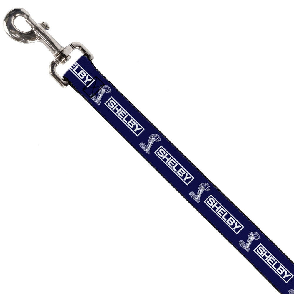 Shelby Box Logo & Super Snake Cobra Blue & White Dog Leash