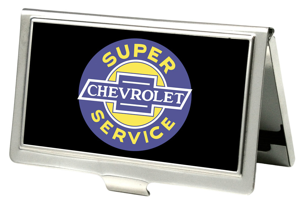 Chevrolet Super Service Logo FCG Black Business Card Holder - Small