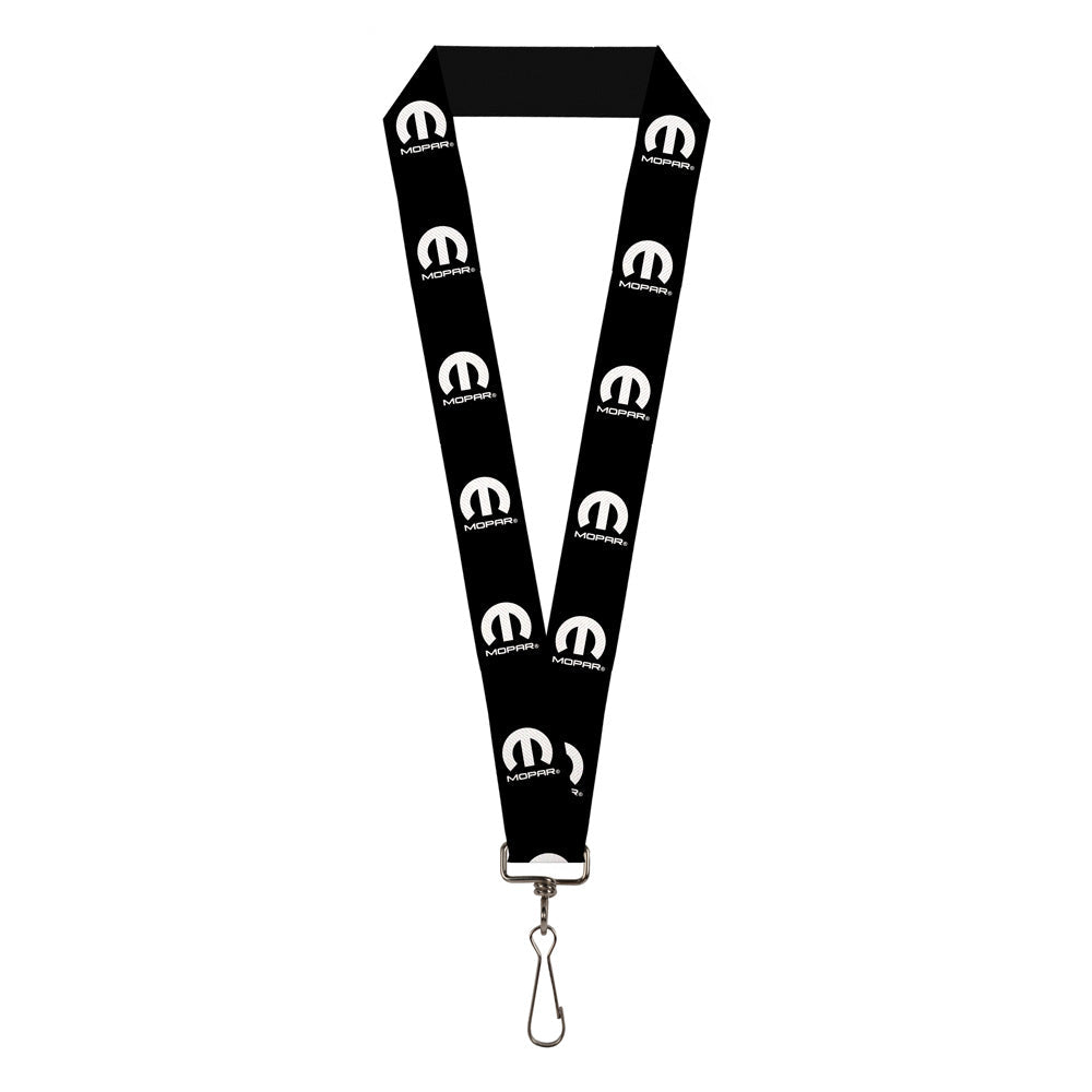 Mopar Logo Black & White Lanyard - 1.0"