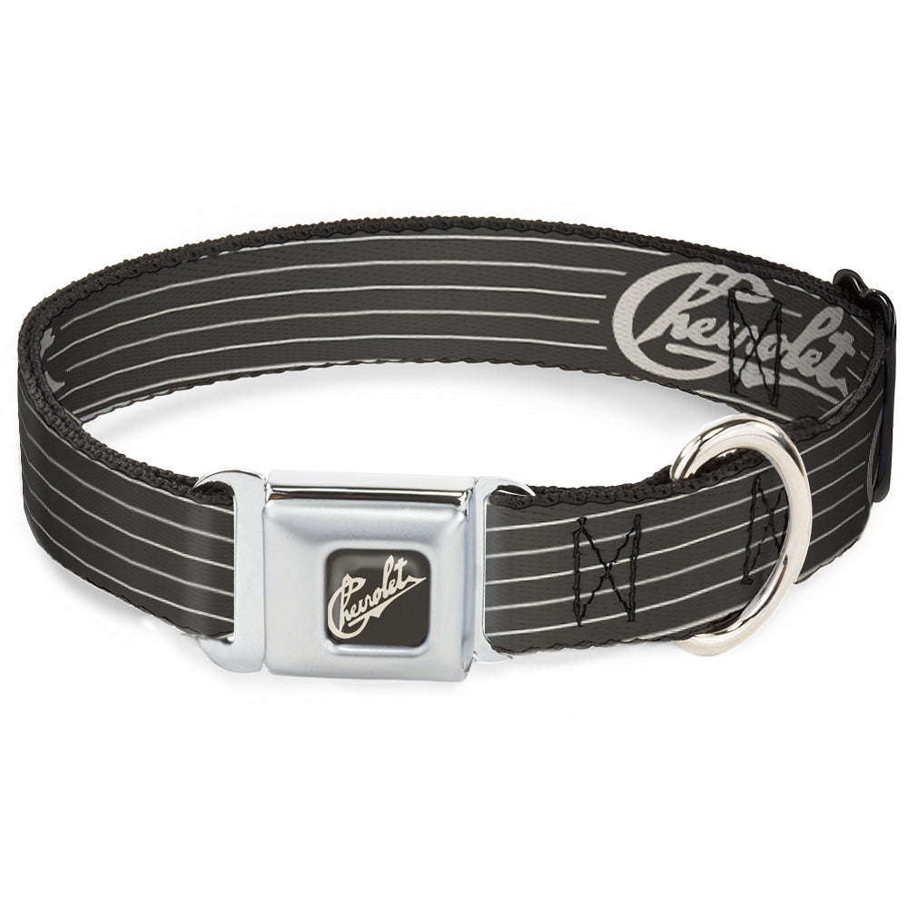 Chevrolet Heritage Script  Charcoal & Tan Seatbelt Buckle Collar