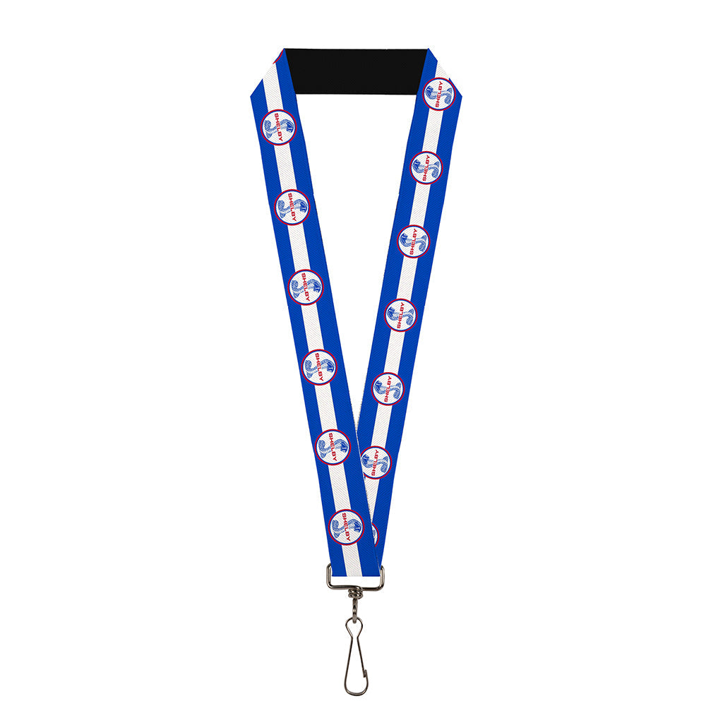 Shelby Racing Stripe Blue & White Lanyard - 1.0"