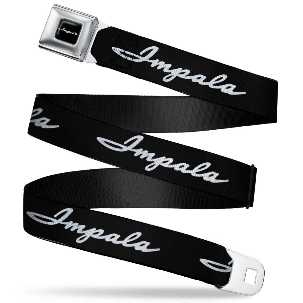 1962 Impala Script Emblem Black & Silver Seatbelt Belt