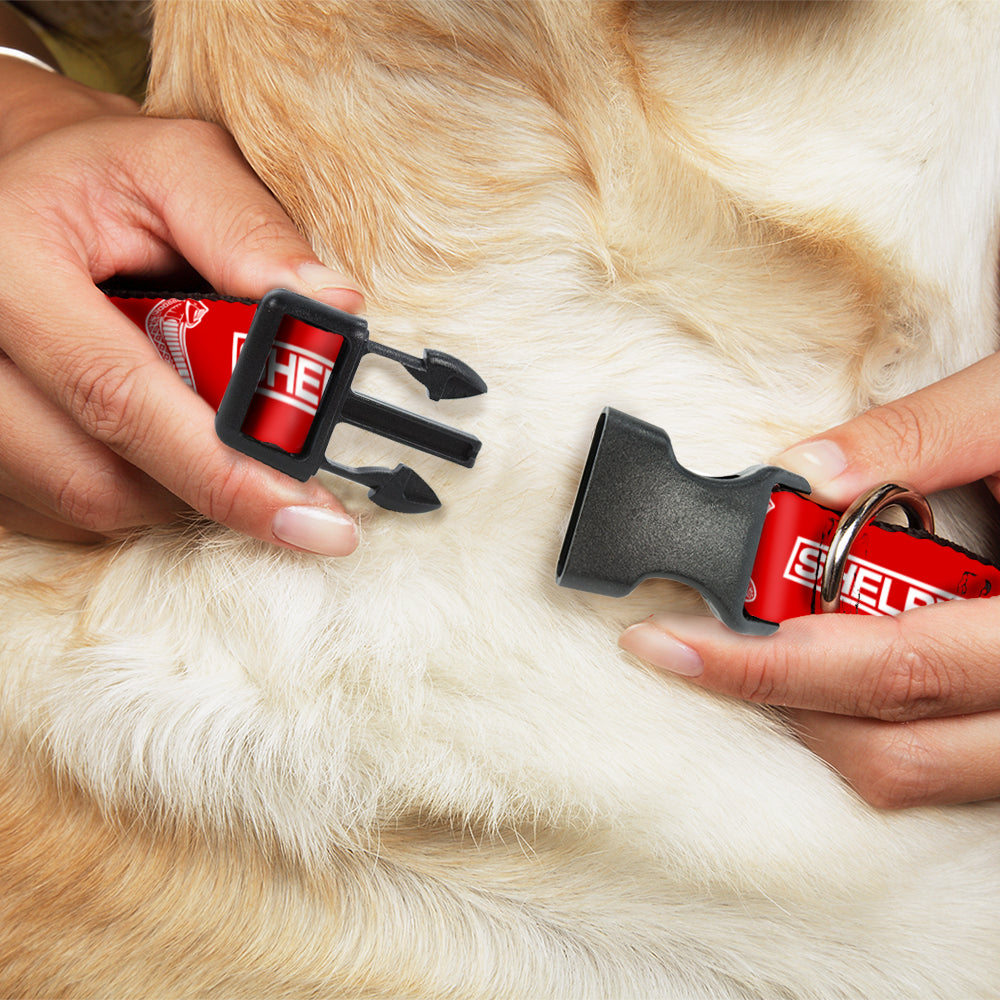 Shelby Box Logo & Super Snake Cobra Red & White Plastic Clip Collar