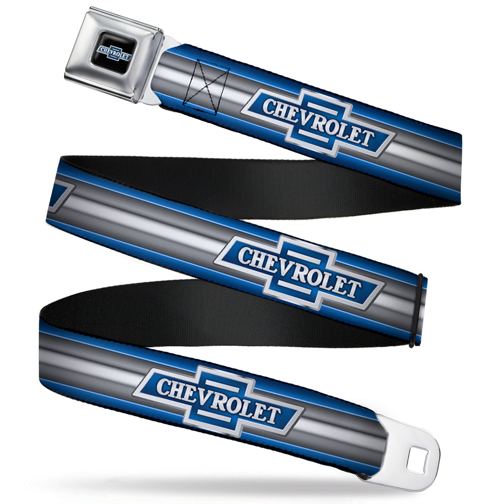 1929 Chevrolet Bowtie Logo Silver Blue Seatbelt Belt