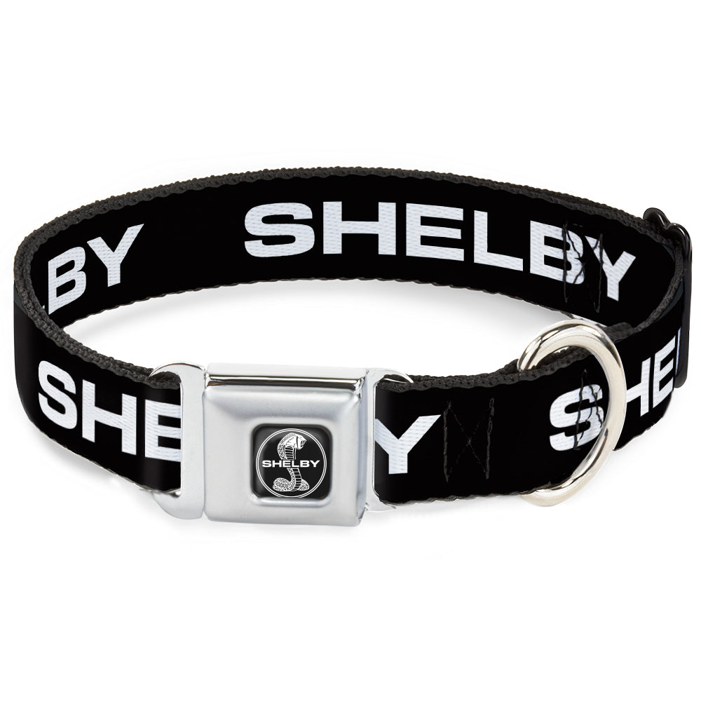 Shelby Text Black & White Seatbelt Buckle Collar