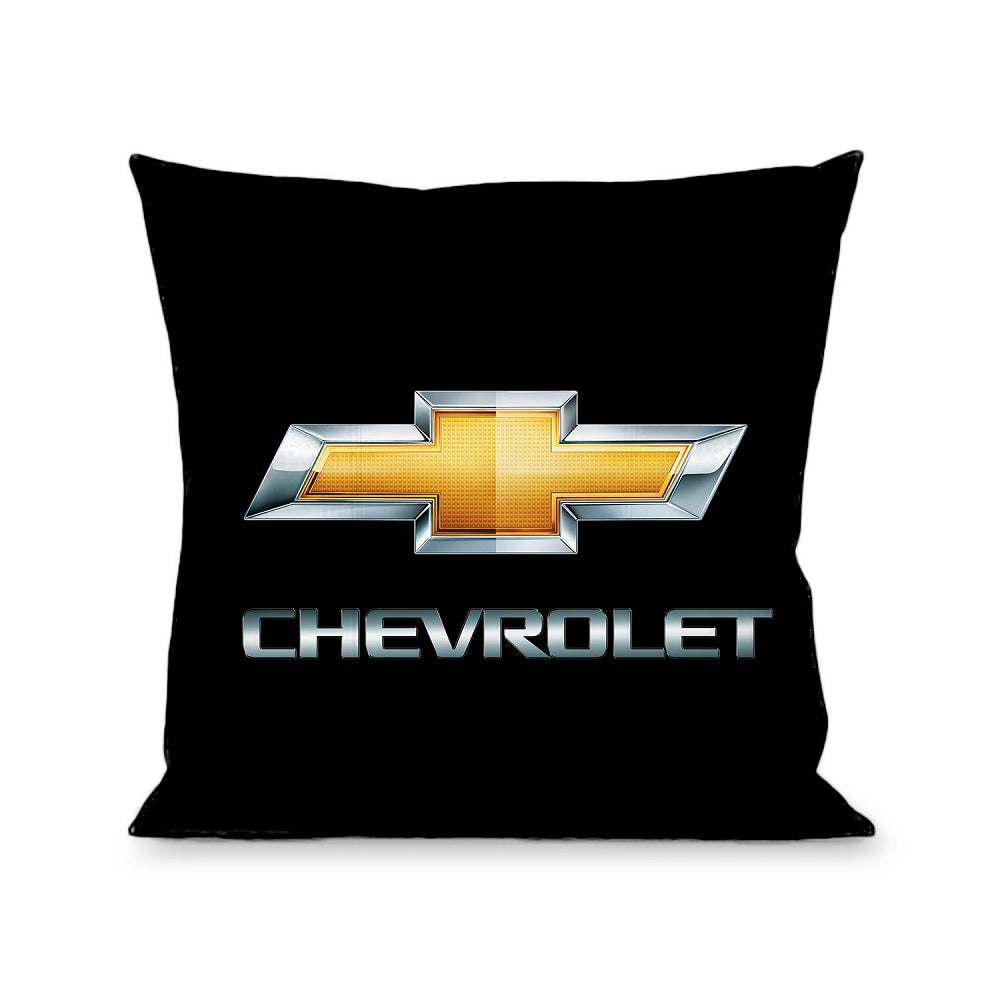 Chevy Bowtie Black With Silver-Fade Throw Pillow