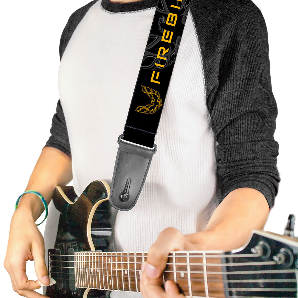 Pontiac Firebird Logo Black & Gold Guitar Strap