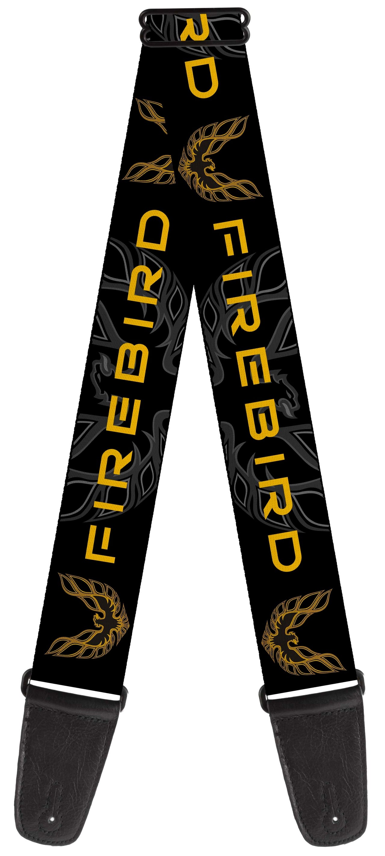 Pontiac Firebird Logo Black & Gold Guitar Strap