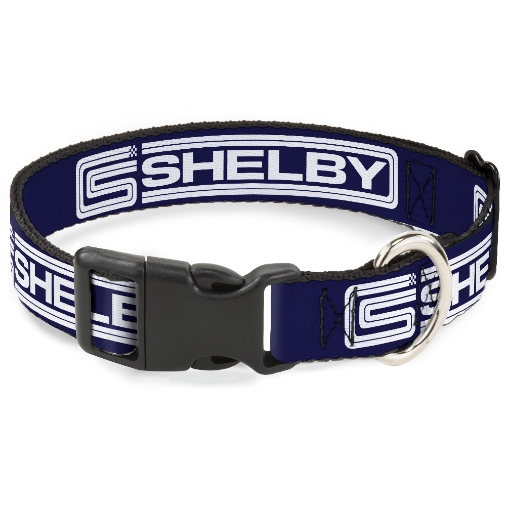 Carroll Shelby Racing Logo Block Navy & White Plastic Clip Collar