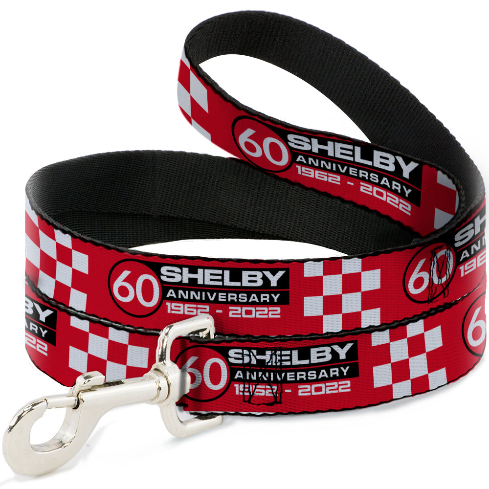 Shelby 60th Anniversary Checkered Red & Black Dog Leash