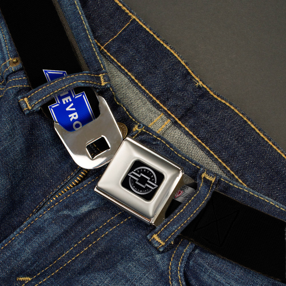 Chevy Bowtie Logo Blue Seatbelt Belt
