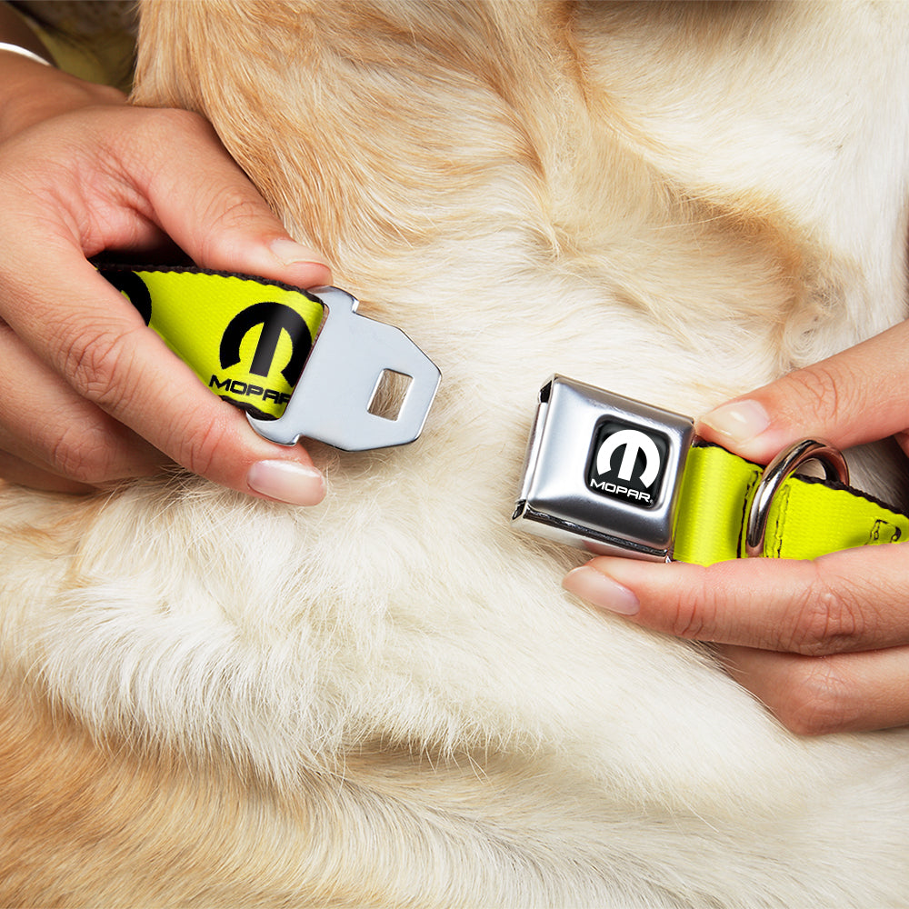 Mopar Logo Yellow Seatbelt Buckle Collar