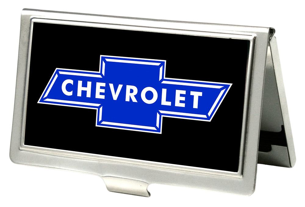 Chevy Bowtie Black & Blue Business Card Holder - Small