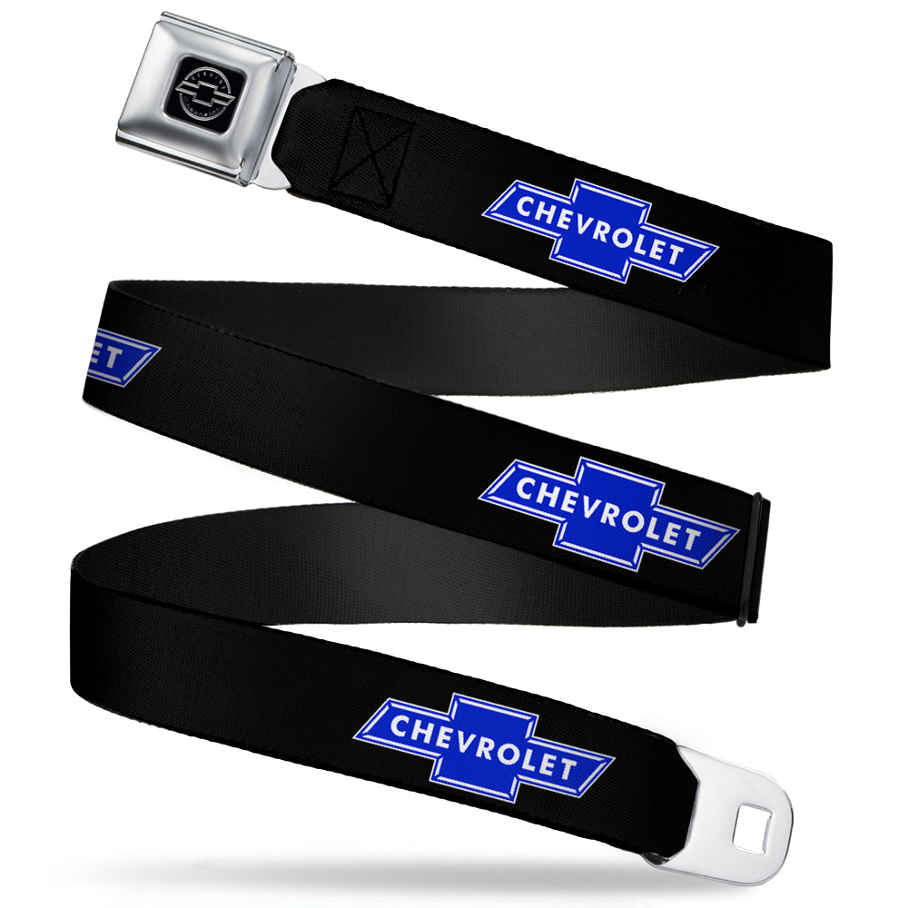 Chevy Bowtie Logo Blue Seatbelt Belt