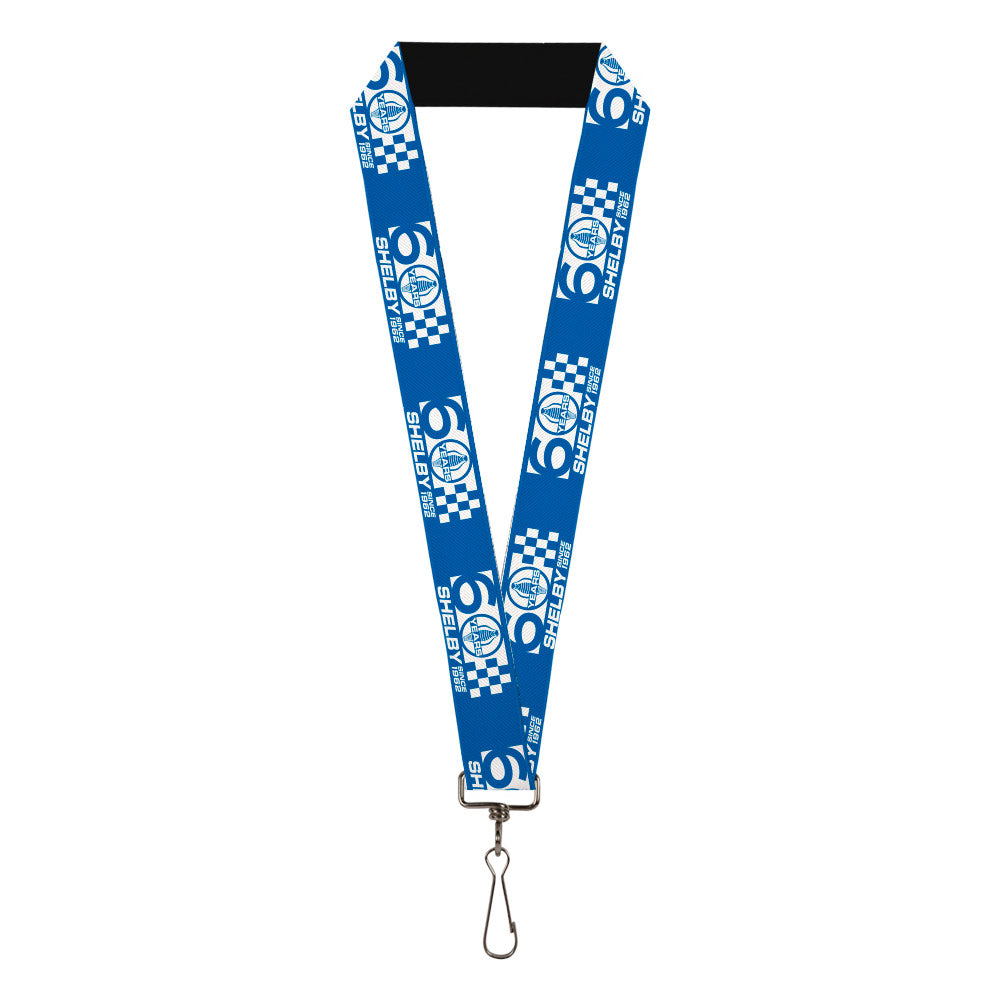 Shelby 60 Years Checkered Blue & White Lanyard - 1.0"