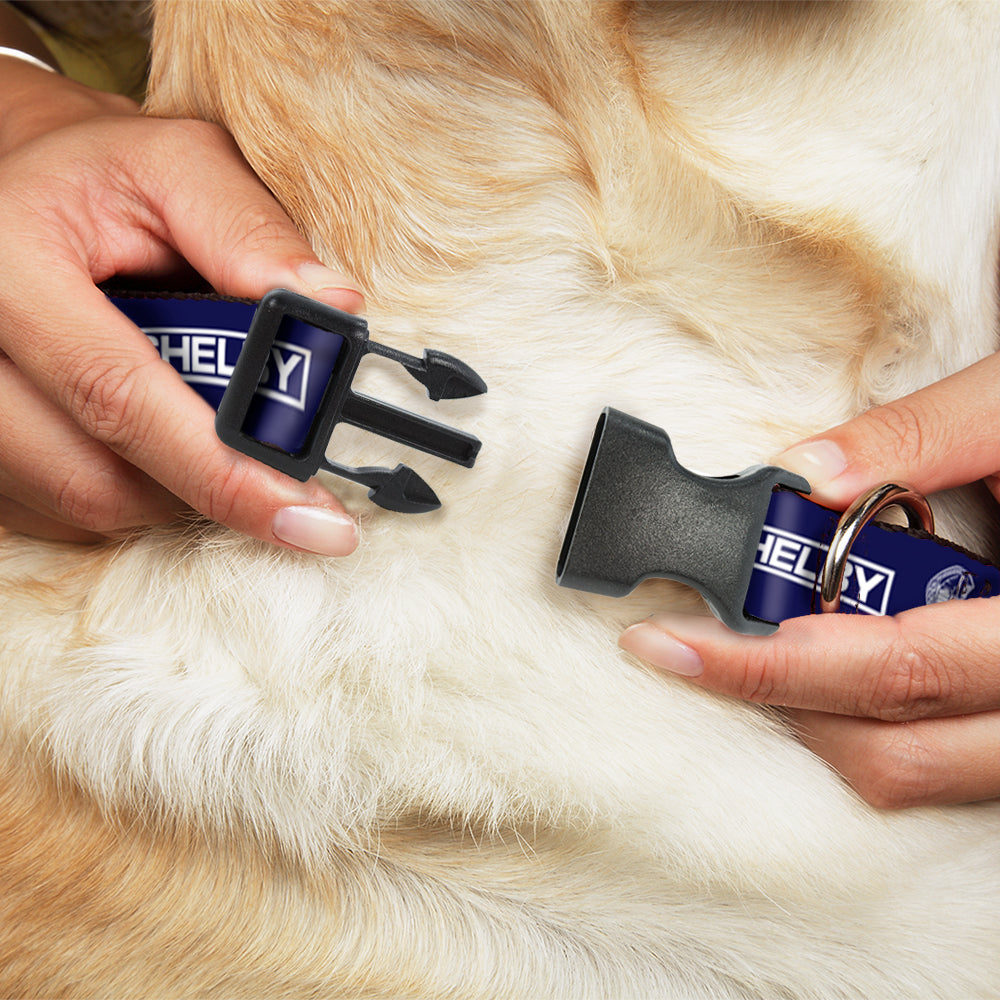 Shelby Box Logo and Super Snake Cobra Blue & White Plastic Clip Collar