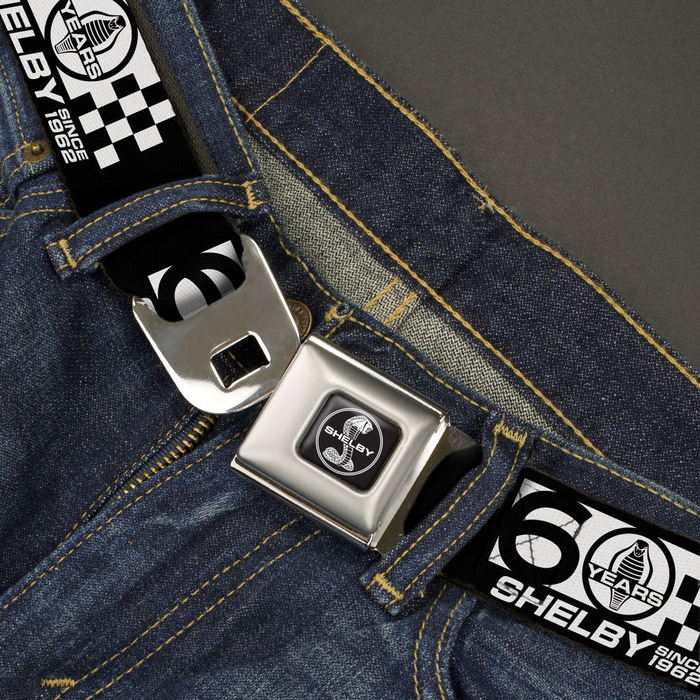Shelby 60 years Checkered Black & White Seatbelt Belt