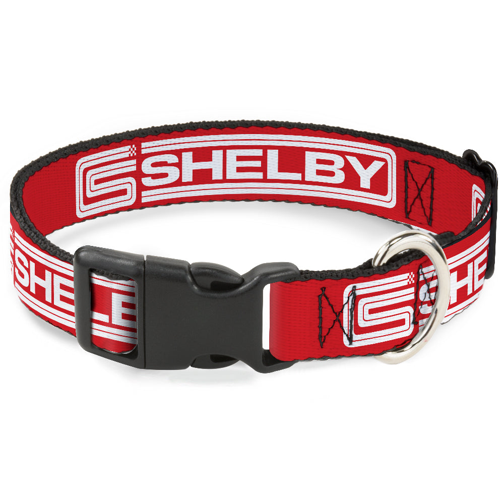 Carroll Shelby Racing Logo Red & White Plastic Clip Collar