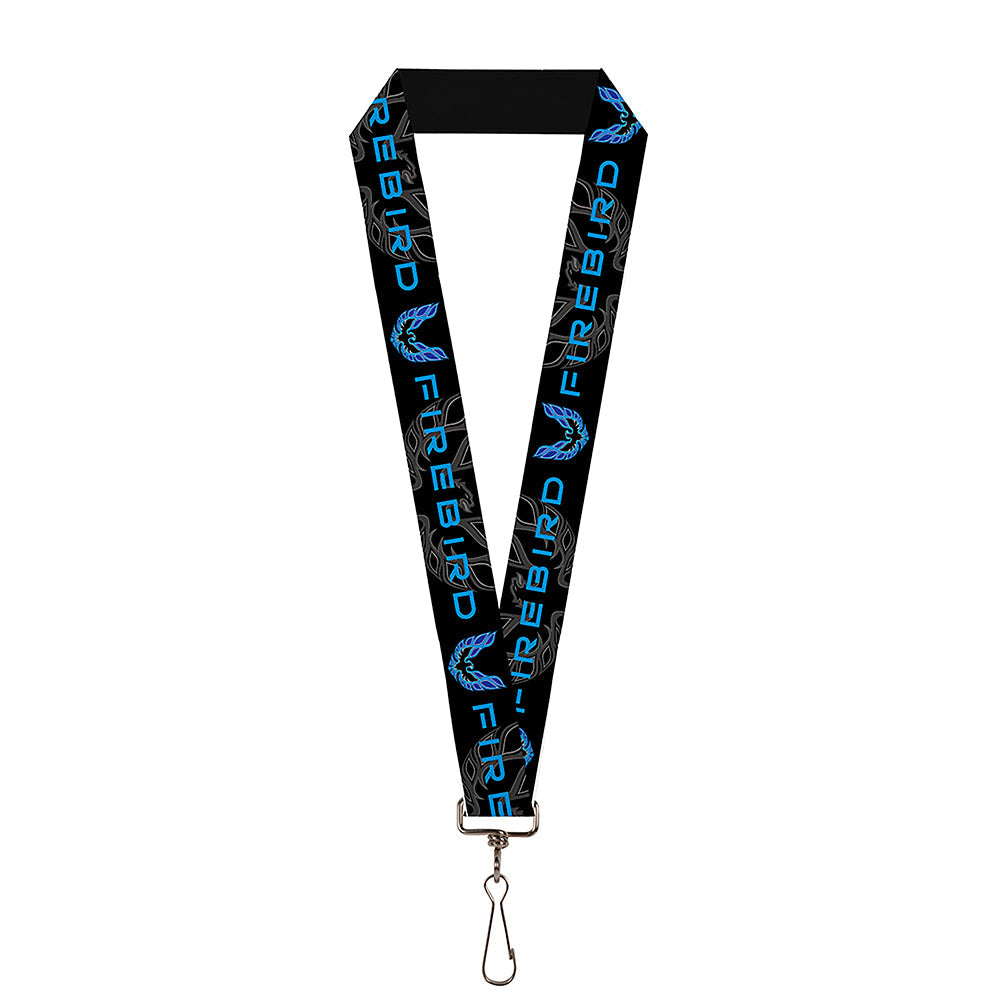 Pontiac Firebird Logo Black & Blue Lanyard - 1.0"