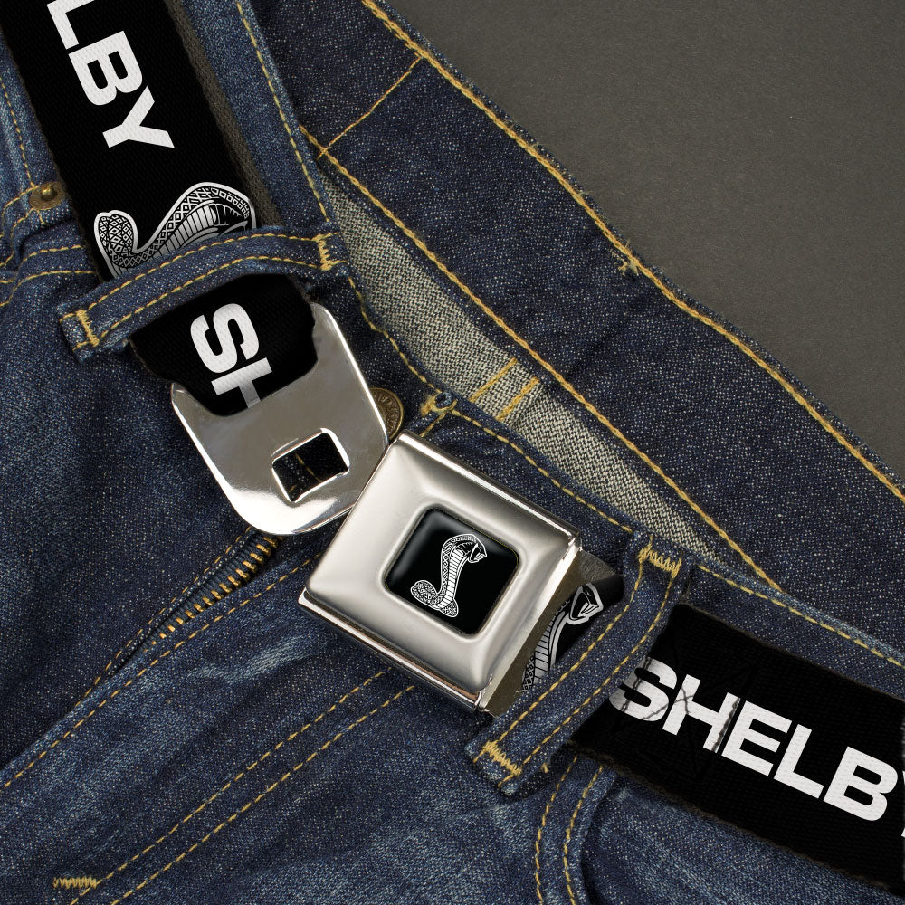 Carroll Shelby Super Snake Cobra Black & White Seatbelt Belt