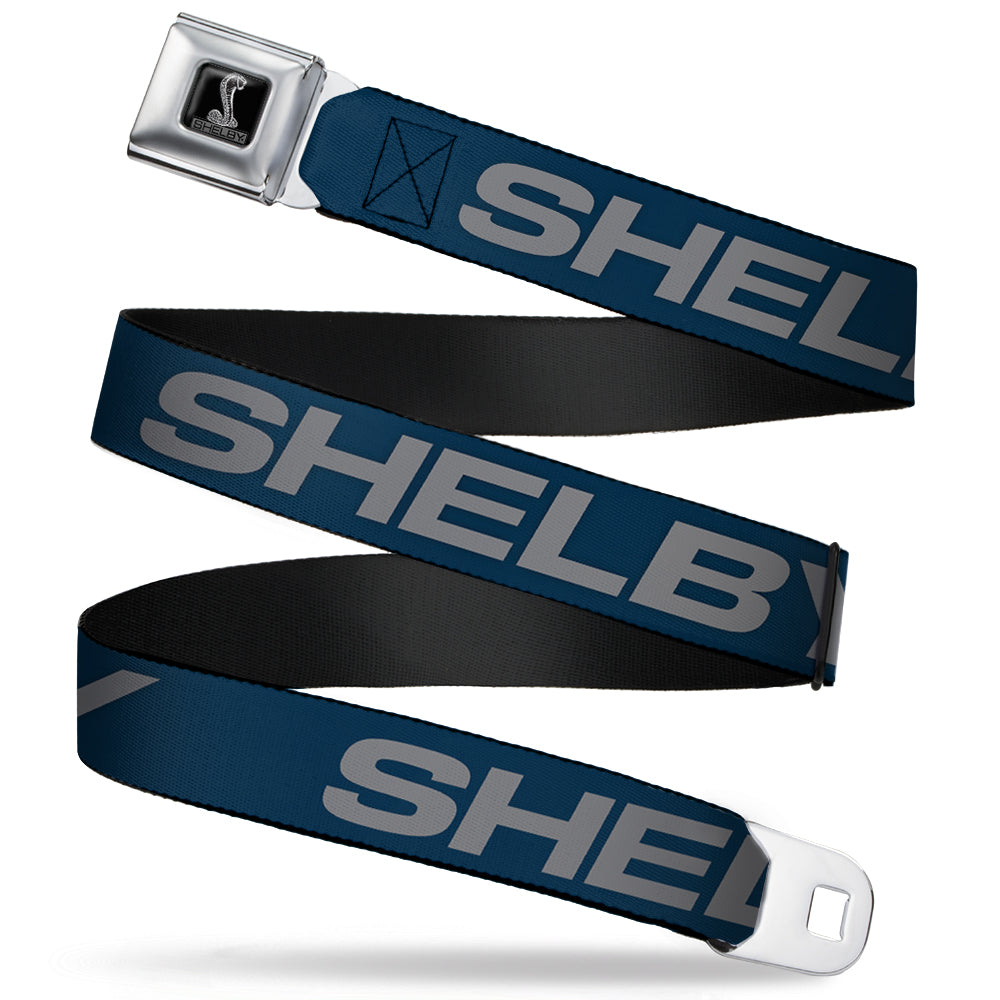 Shelby Bold Blue & Gray Webbing Seatbelt Belt