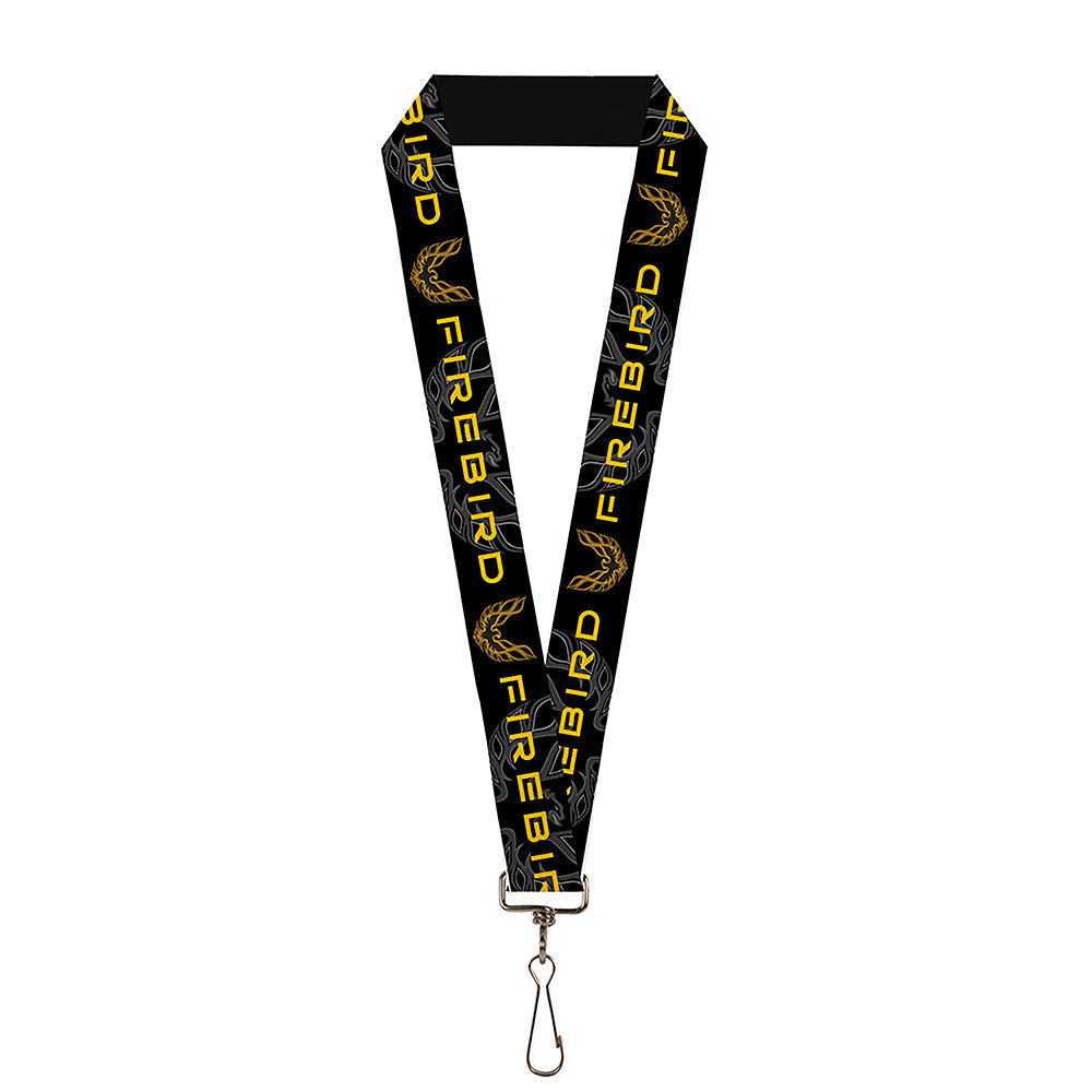 Pontiac Firebird Logo Black & Gold Lanyard - 1.0"