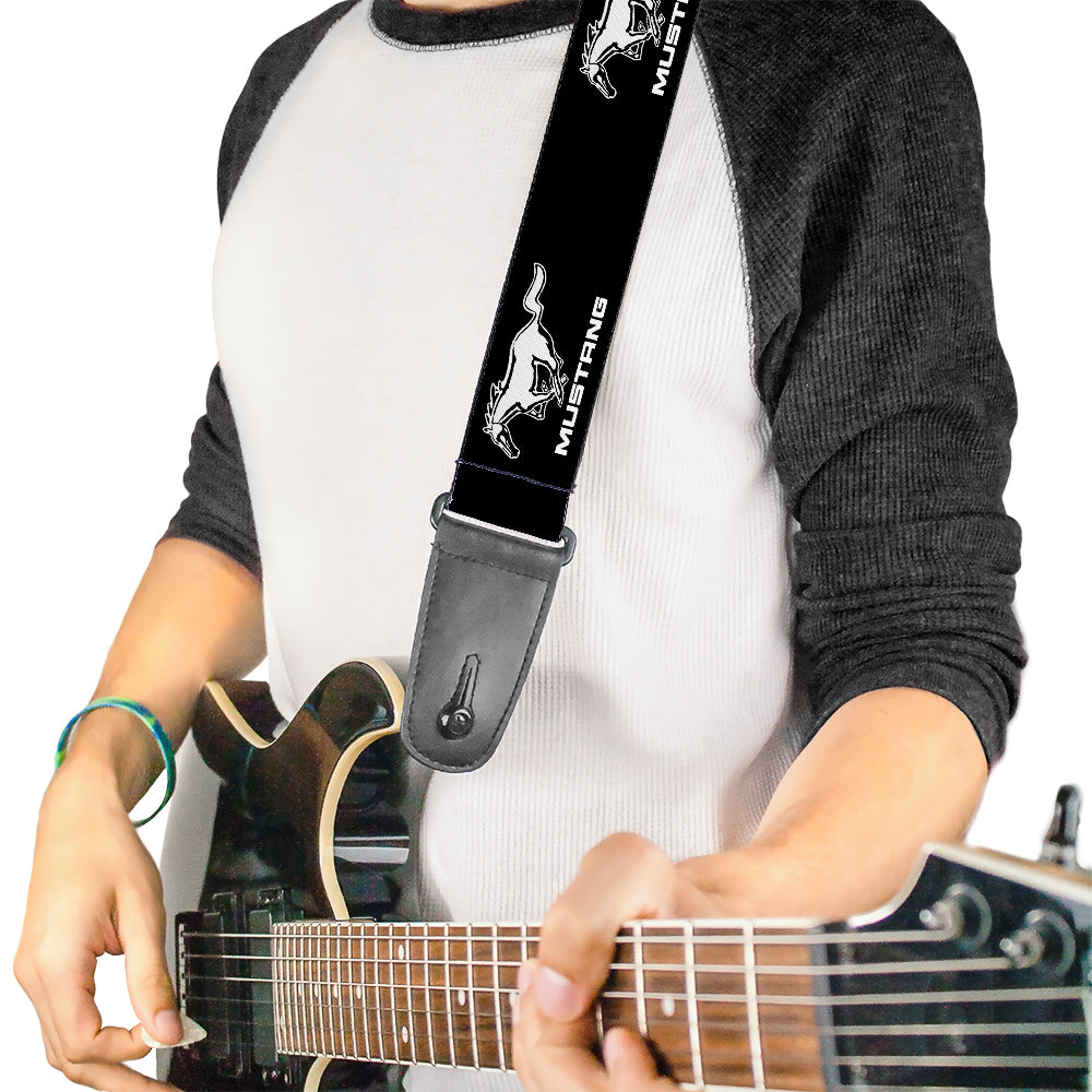 Ford Mustang Black & White Logo Guitar Strap