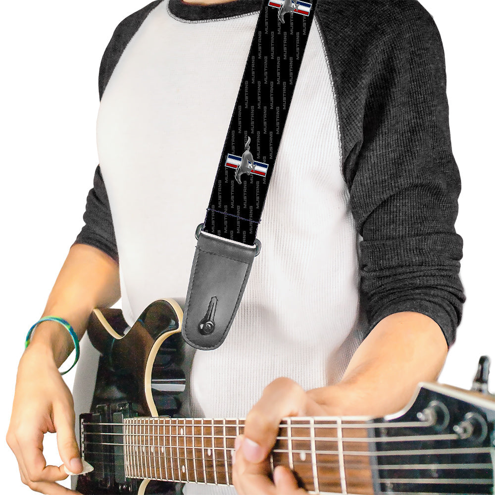 Ford Mustang Tri-Bar Logo w/Text Guitar Strap