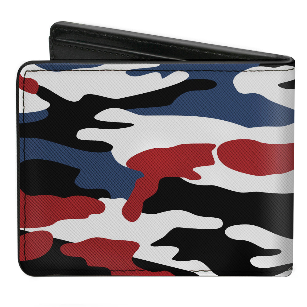 Chevrolet Bowtie + Americana Camo Black Red White & Blue Bi-Fold Wallet