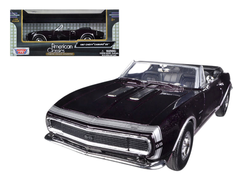 1967-chevrolet-camaro-ss-convertible-burgundy-1-24-diecast-model-car-by-motormax
