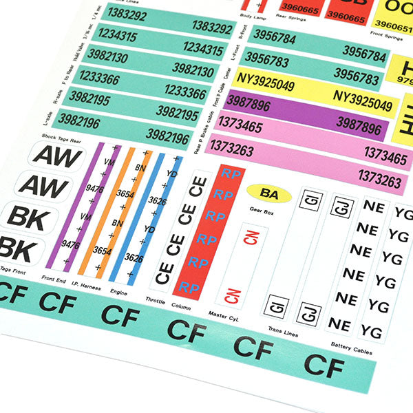 1970-1970 Chevrolet Chevelle SS Convertible Body Codes Decal Kit - CA