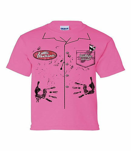 little-mechanic-vintage-garage-youth-tee-pink